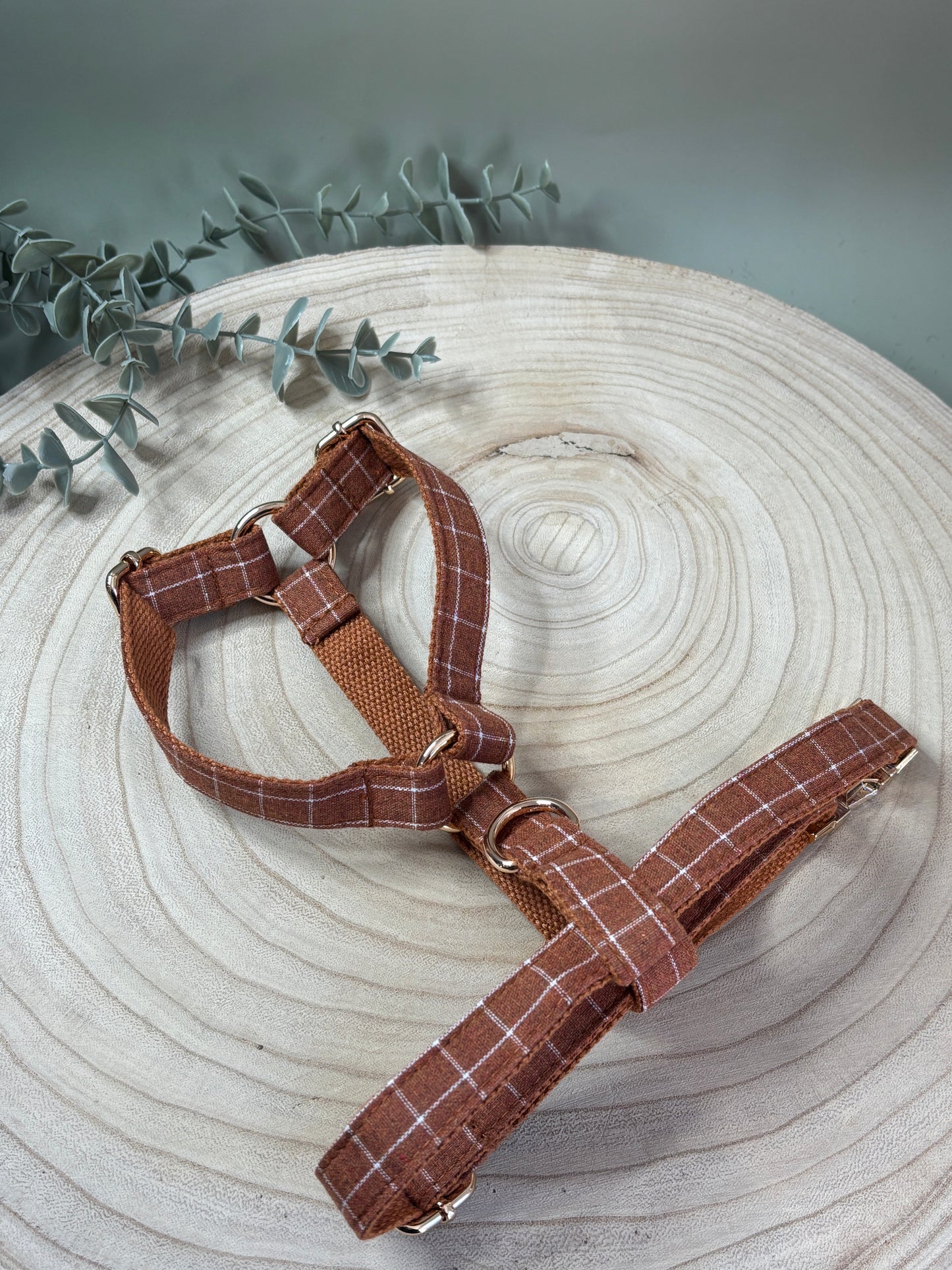 Toffee Chequered Fully Adjustable Harness