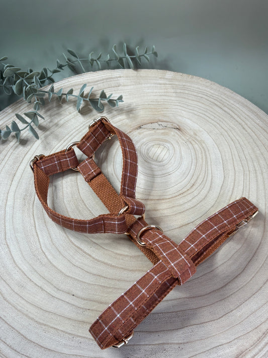 Toffee Chequered Fully Adjustable Harness
