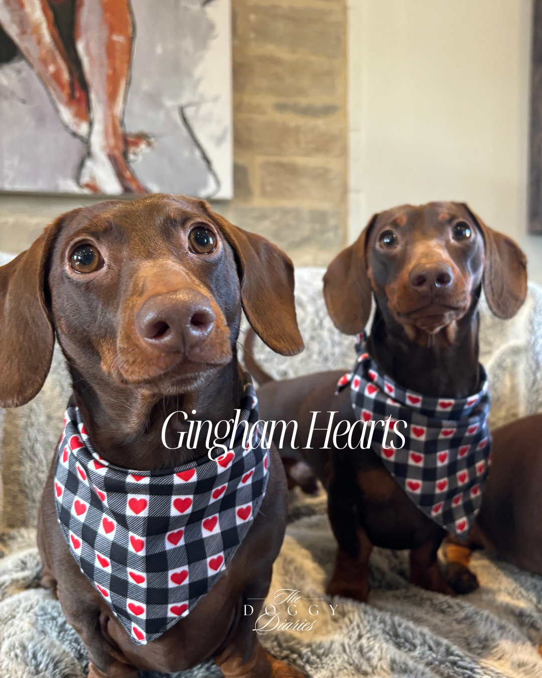 Gingham Hearts Bandana