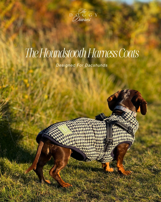 Navy & Cream Houndstooth Harness Coat