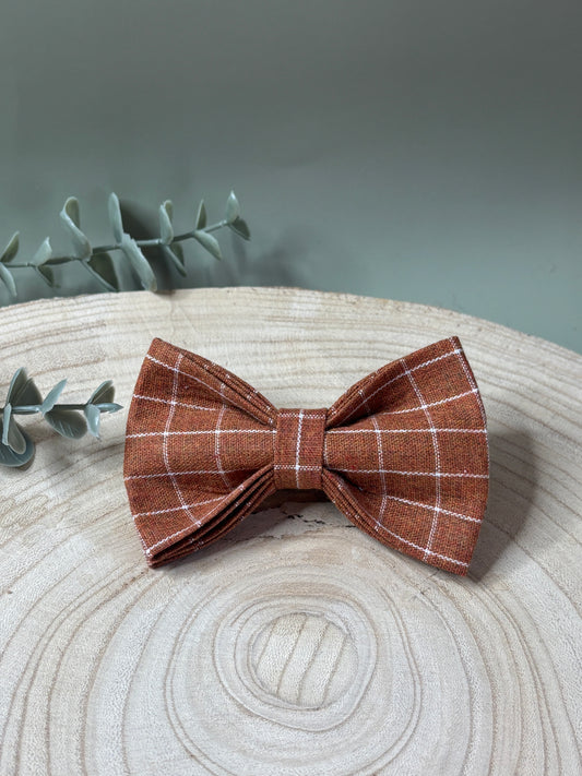 Toffee Chequered Bow