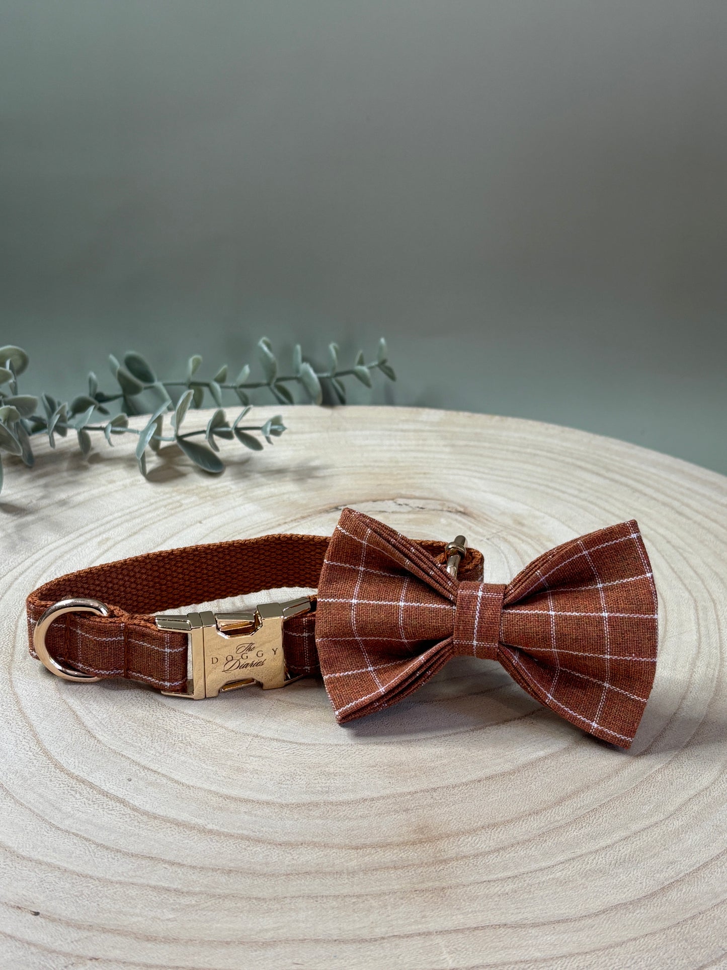Toffee Chequered Bow