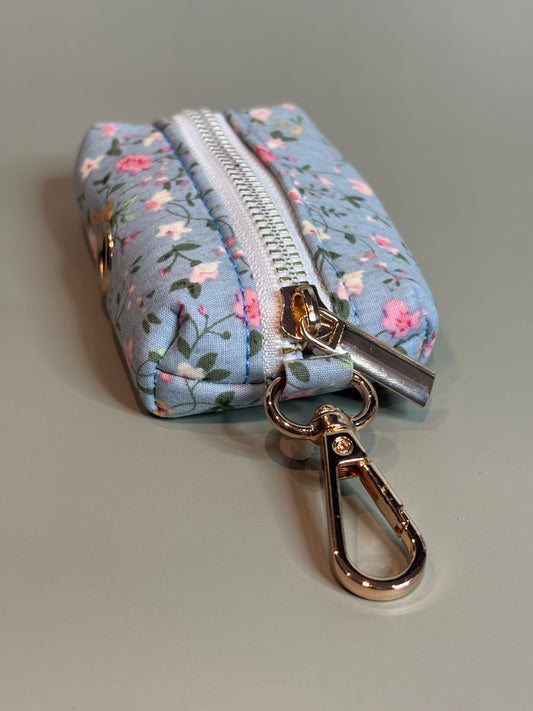 Spring Blue Floral Poop Bag Holder
