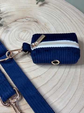 Navy Corduroy Poop Bag Holder