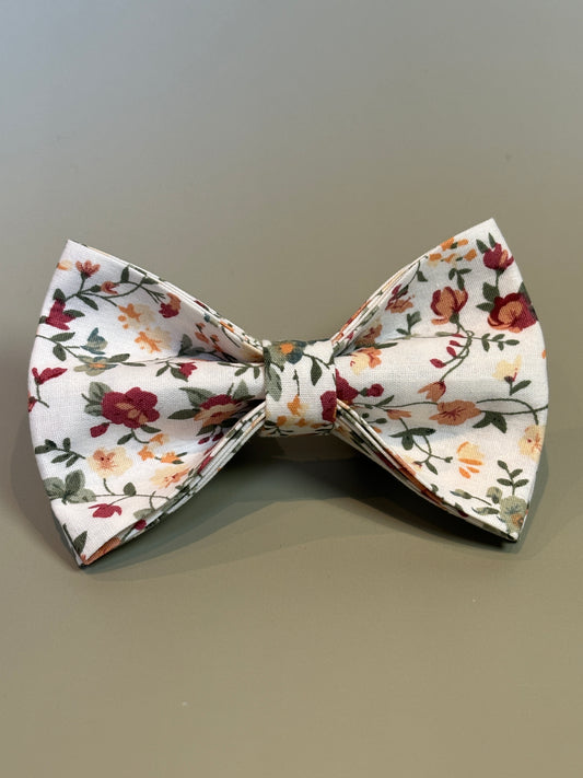 Spring Cream Floral Bow